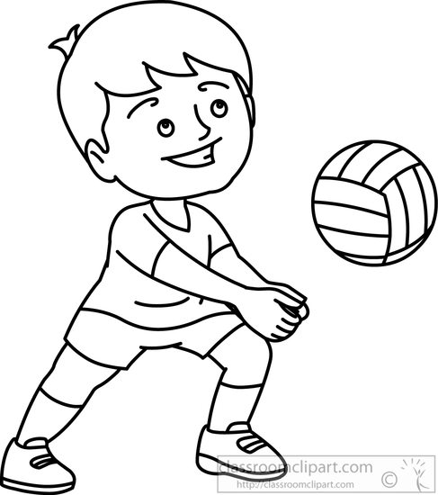 487x550 Sports Clipart Playing Beach Vollyball Black White Outline
