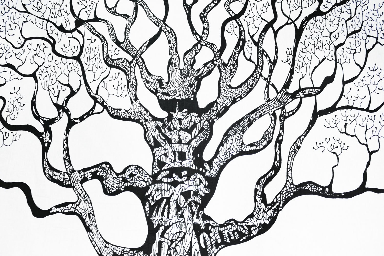 1500x1000 Twin Size Black Amp White Handmade Printed Bed Sheet Picnic Beach