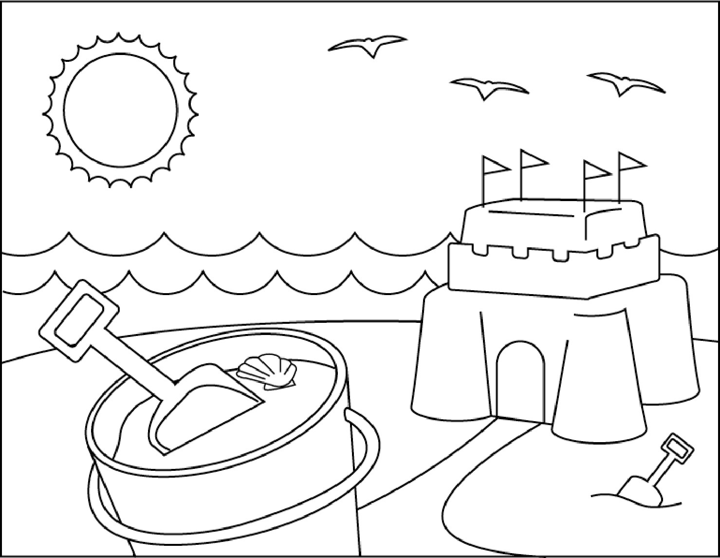 1479x1146 Beach Coloring Pages