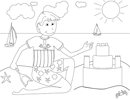 425x329 Beach Coloring Pages