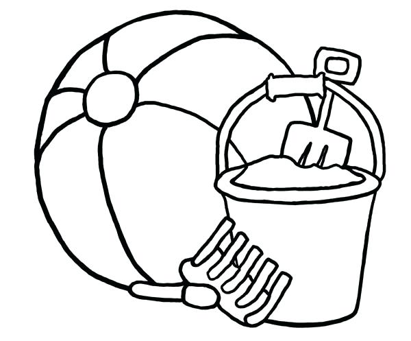600x497 Summer Beach Ball Coloring Page Drawing Toy Pages For Kids Vector