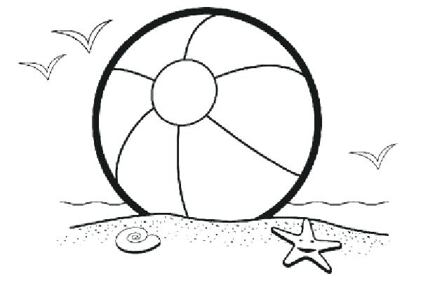 600x400 Coloring Page Beach