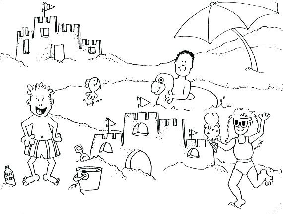 570x440 Strange Printable Beach Pictures Ideas Of Colouring In Free