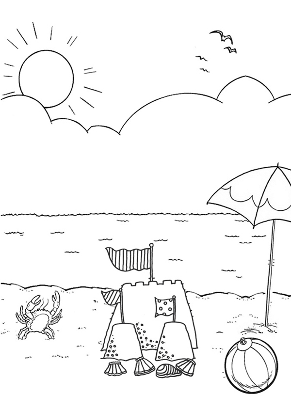 600x850 Good Beach Coloring Pictures 73 On Line Drawings With Beach