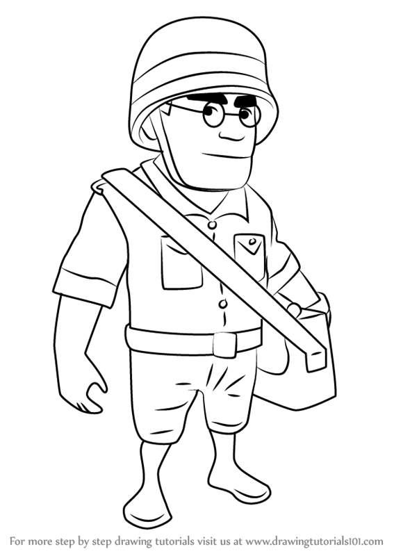 567x800 Step By Step How To Draw Medic From Boom Beach
