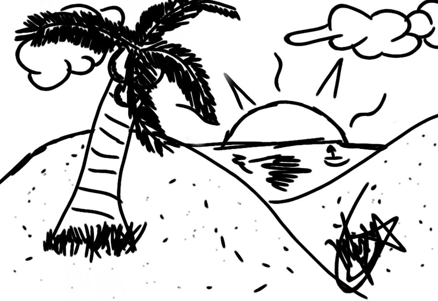 900x619 Beach Sketch By Moses Sanpascual
