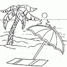 236x236 Beach Umbrella Coloring Pages