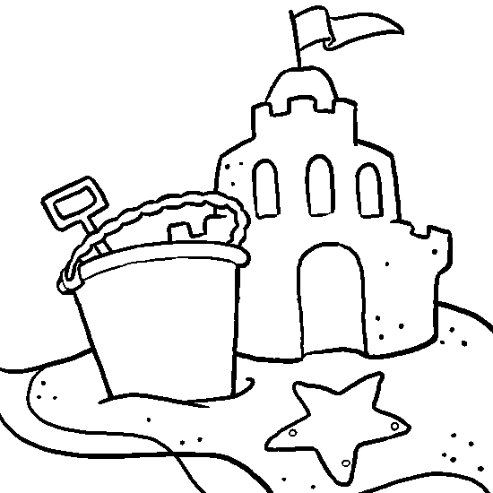 550x550 Drawing Beach Vacation A Sand Castle