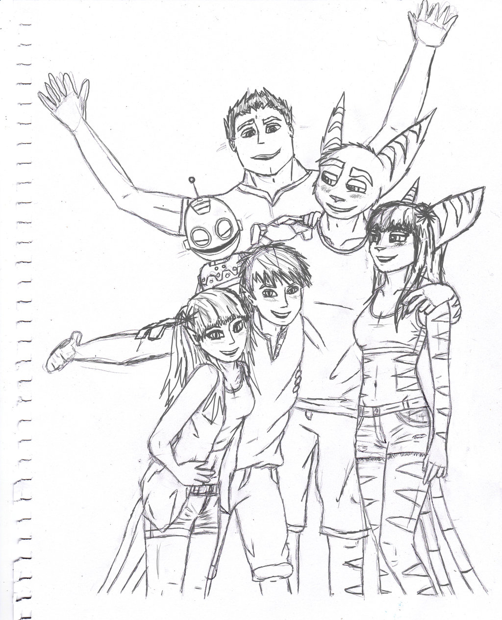 1024x1265 Beach Party Group Sketch