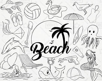 340x270 Beach Chair Clip Art Etsy