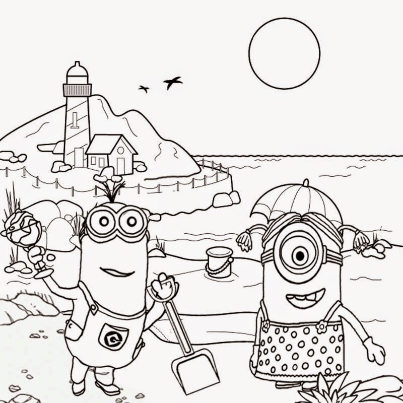 800x800 Free clipart drawing for teens seaside holiday fun coloring