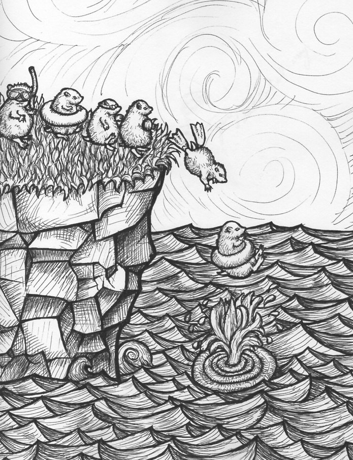 695x906 Playful Lemmings Jumping Off A Cliff