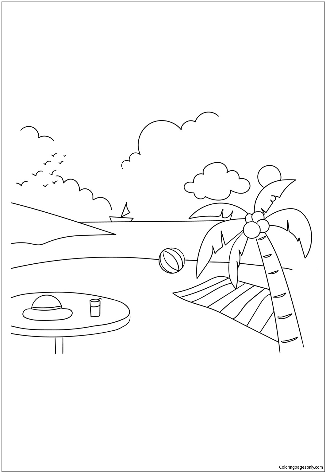 1063x1539 Summer Beach Party Coloring Page