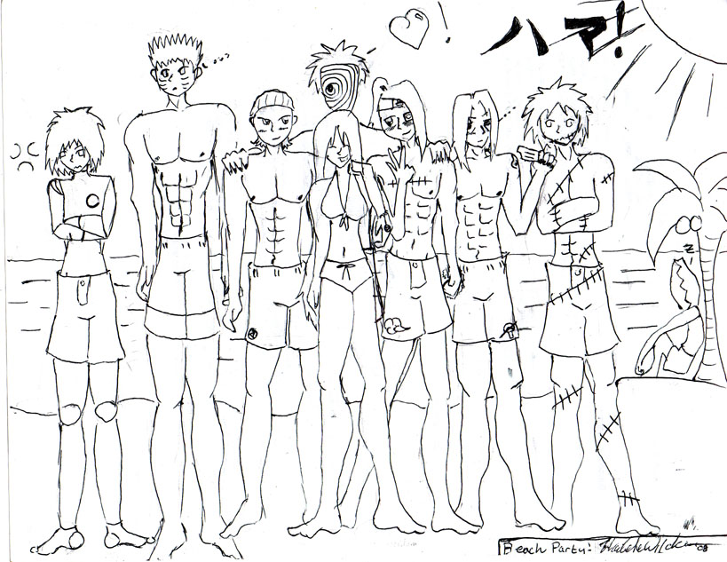 819x633 Akatsuki Beach Party By Inuyoshieookami