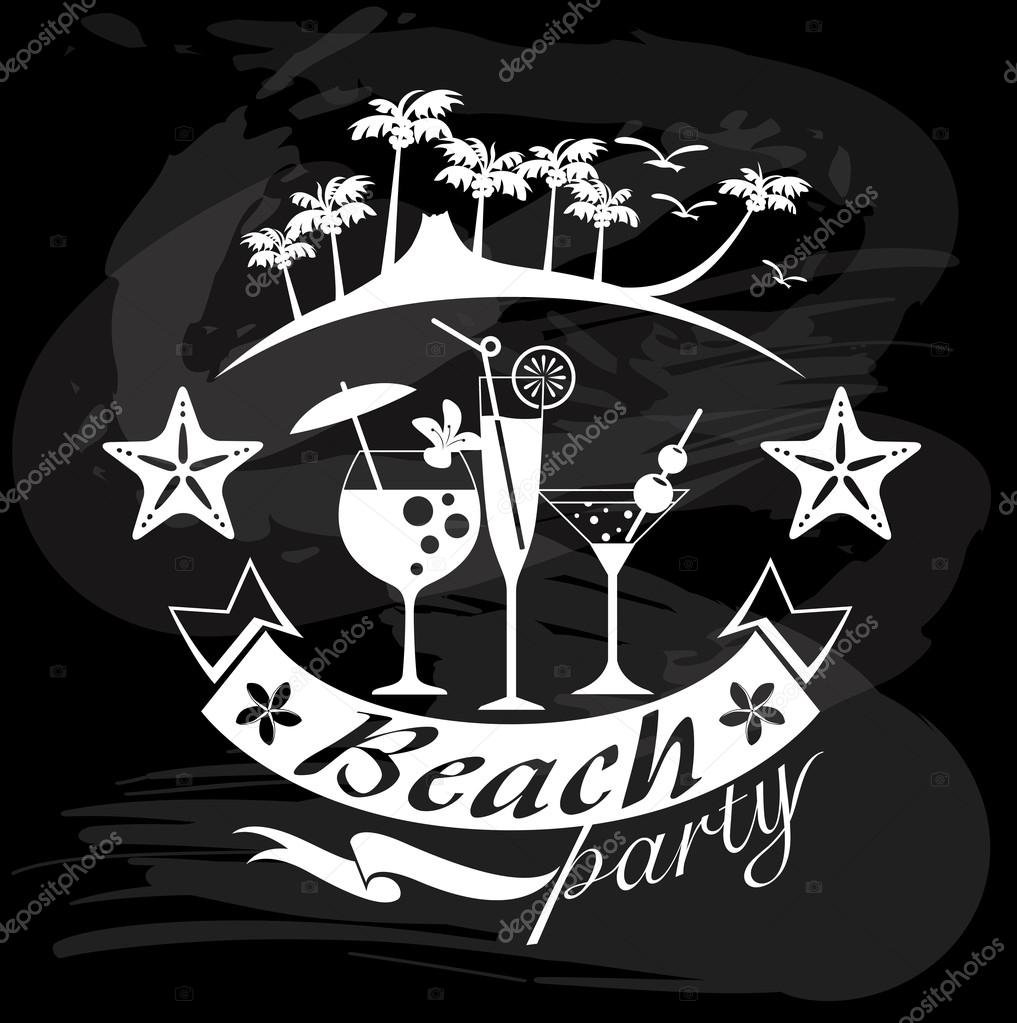 1017x1023 Beach Party, Summer Calligraphic Designs Stock Vector