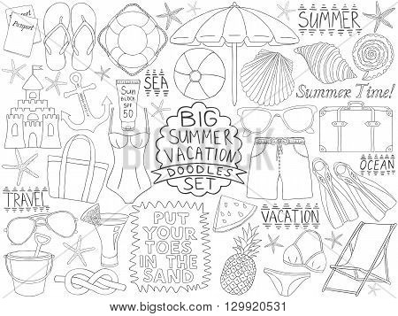 450x357 Doodles Summer Vacation Set. Ocean Vector Amp Photo Bigstock