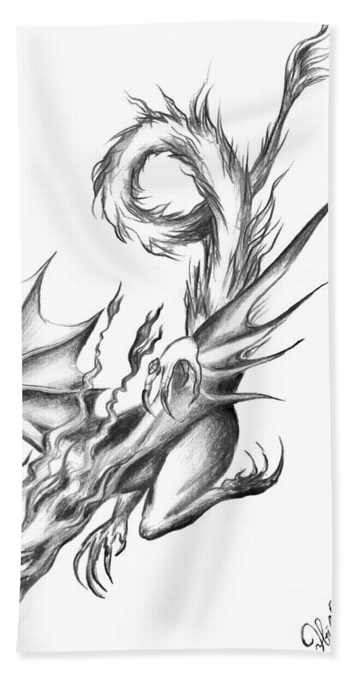 500x967 Dragon. Pencil Drawing Beach Sheet For Sale By Sofia Metal Queen