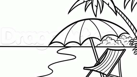 570x320 Beach Scene For Drawing How To Draw A Beach Scene, Step By Step