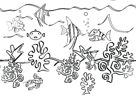 551x400 Ocean Scene Coloring Page Printable Beach Scene Coloring Page