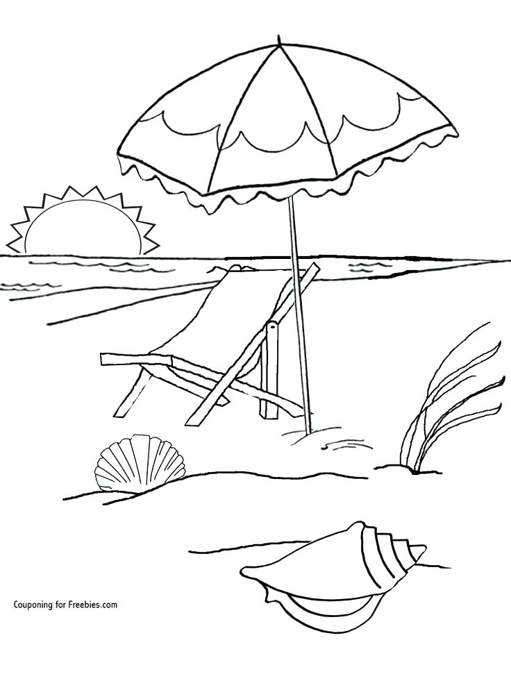 736x981 Summer Fun Coloring Pages Free Beach At The Page Towel Download C