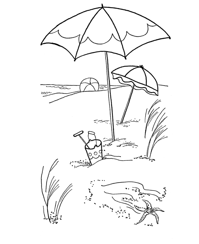 670x820 Beach Umbrella Coloring Pages