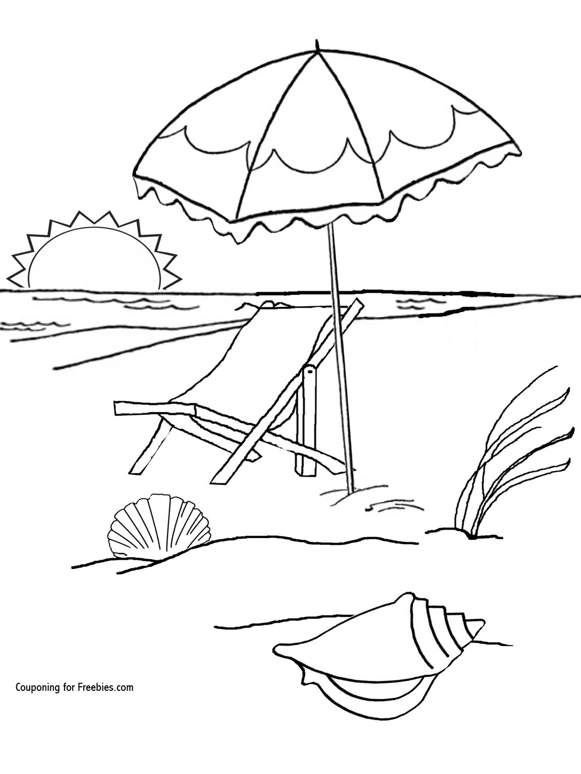 1152x1536 Free Summer At The Beach Coloring Page!