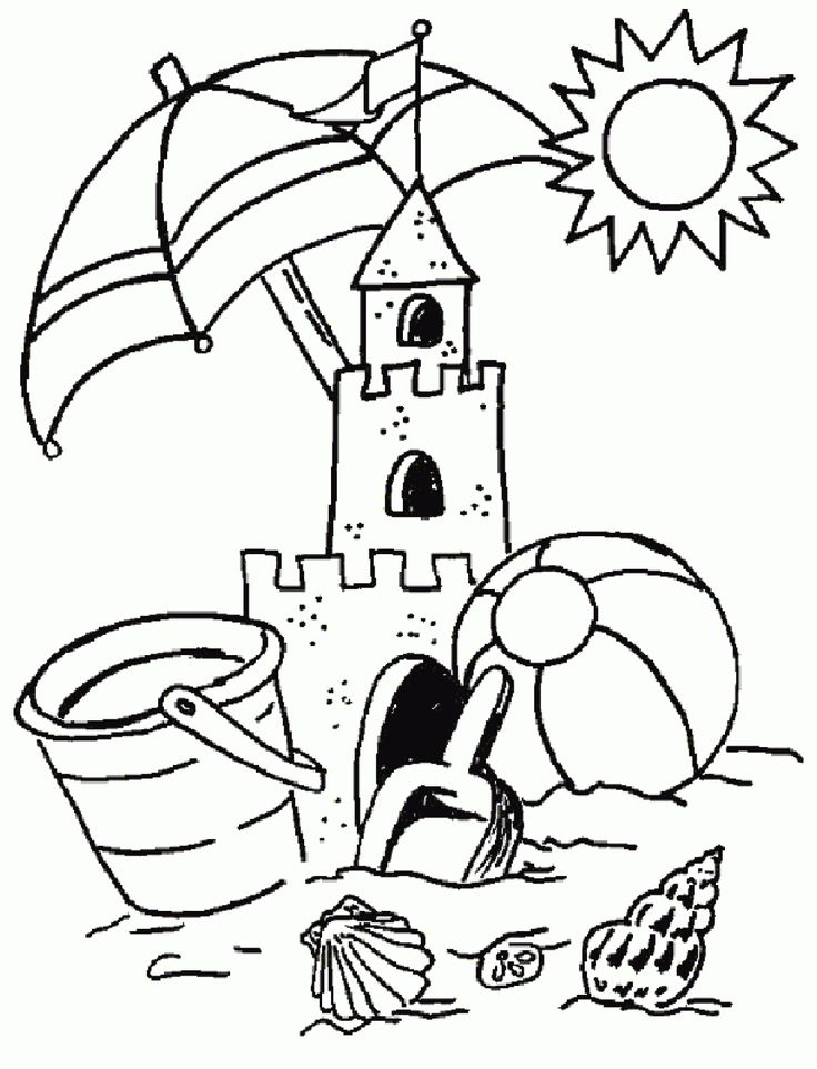 736x963 Summer Beach Coloring Pages At The Beach Colouring Page