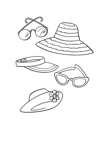 360x480 Beach Accessories Coloring Page Free Printable Coloring Pages