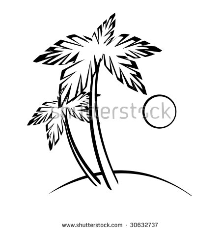 450x470 Surprising Beach Outline Palm Stock Images Royalty Free Vectors