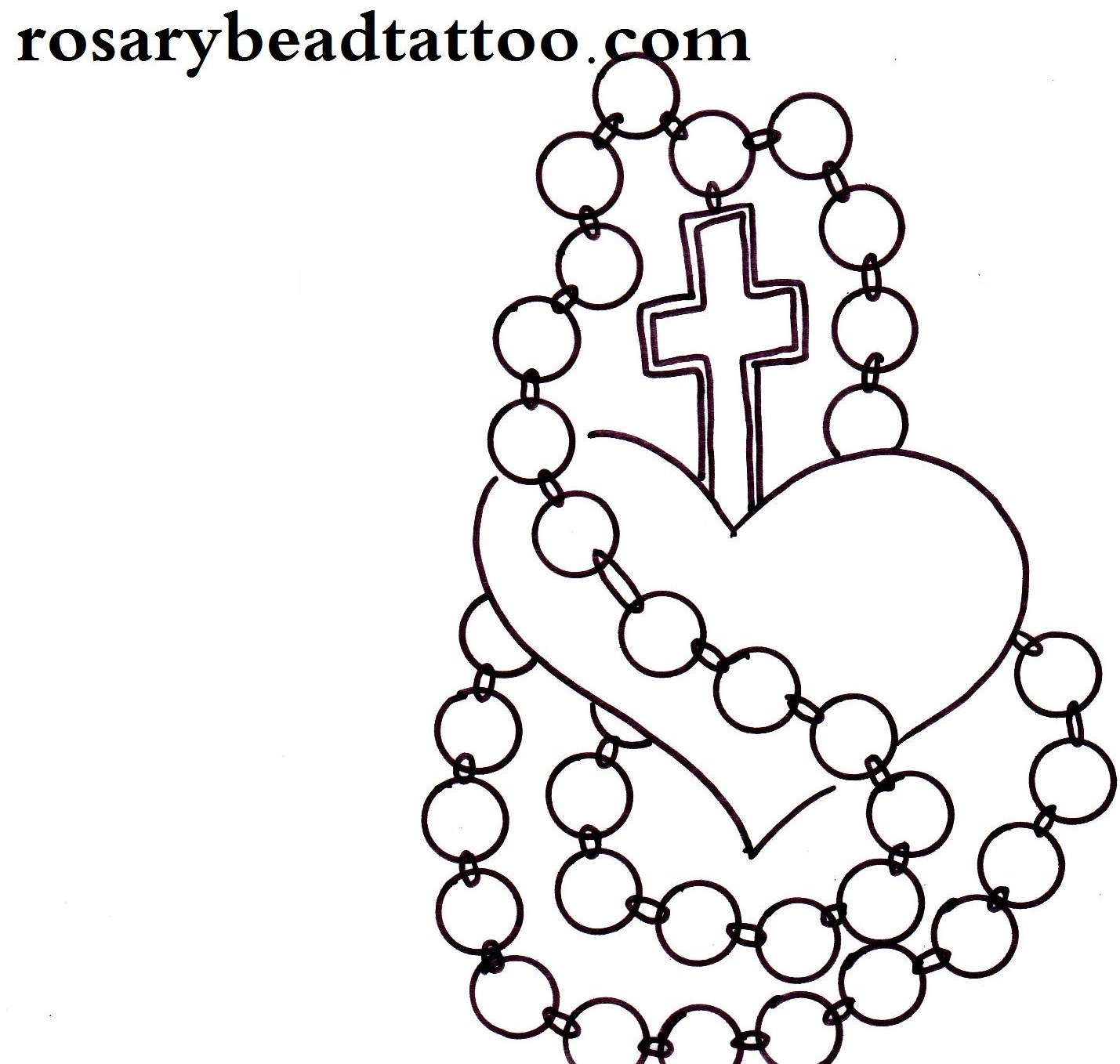 1429x1358 Love Rosary Beads Tattoo Sketch