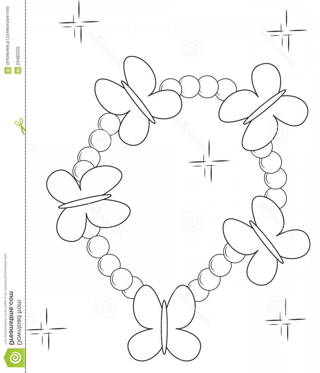 1338x1560 Stock Illustration Butterfly Beads Bracelet Coloring Page Useful