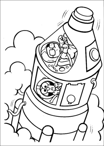 342x480 Muppet Babies Space Mission Coloring Page Free Printable