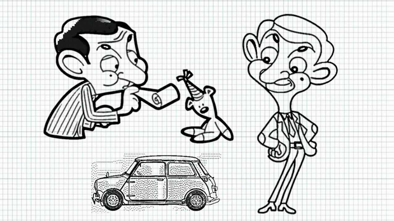 1280x720 How To Draw Mr Bean , Teddy And His Car
