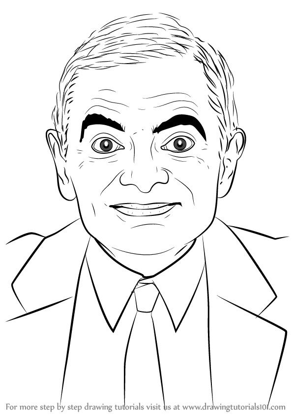 598x844 Learn How To Draw Mr. Bean (Entertainers) Step By Step Drawing