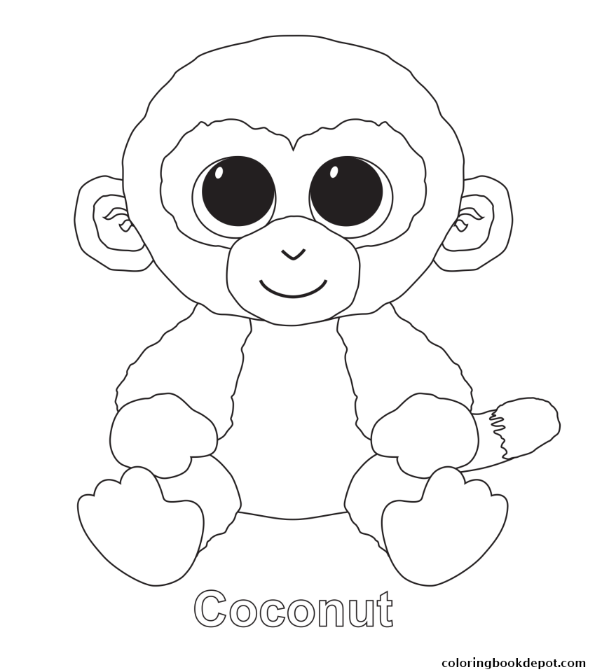 869x960 Coconut Beanie Boo Coloring Pages