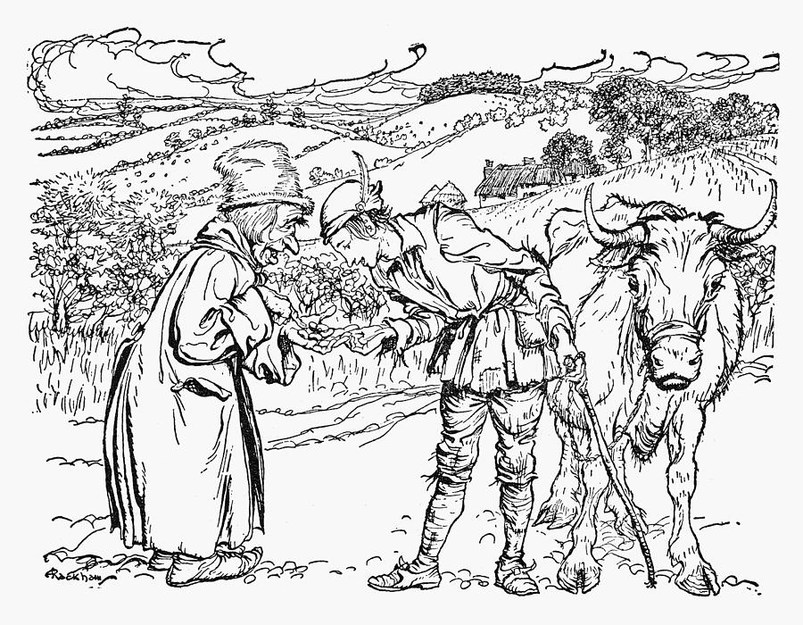 900x700 Jack And The Beanstalk Drawing By Granger