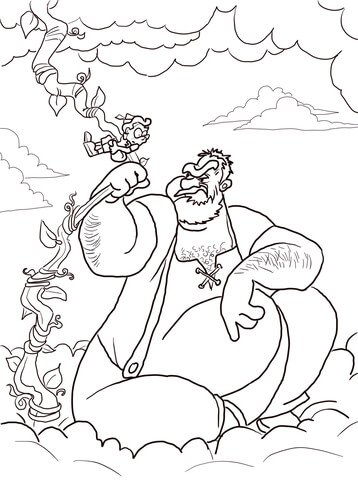 358x480 Jack And The Beanstalk Giant Coloring Page Free Printable