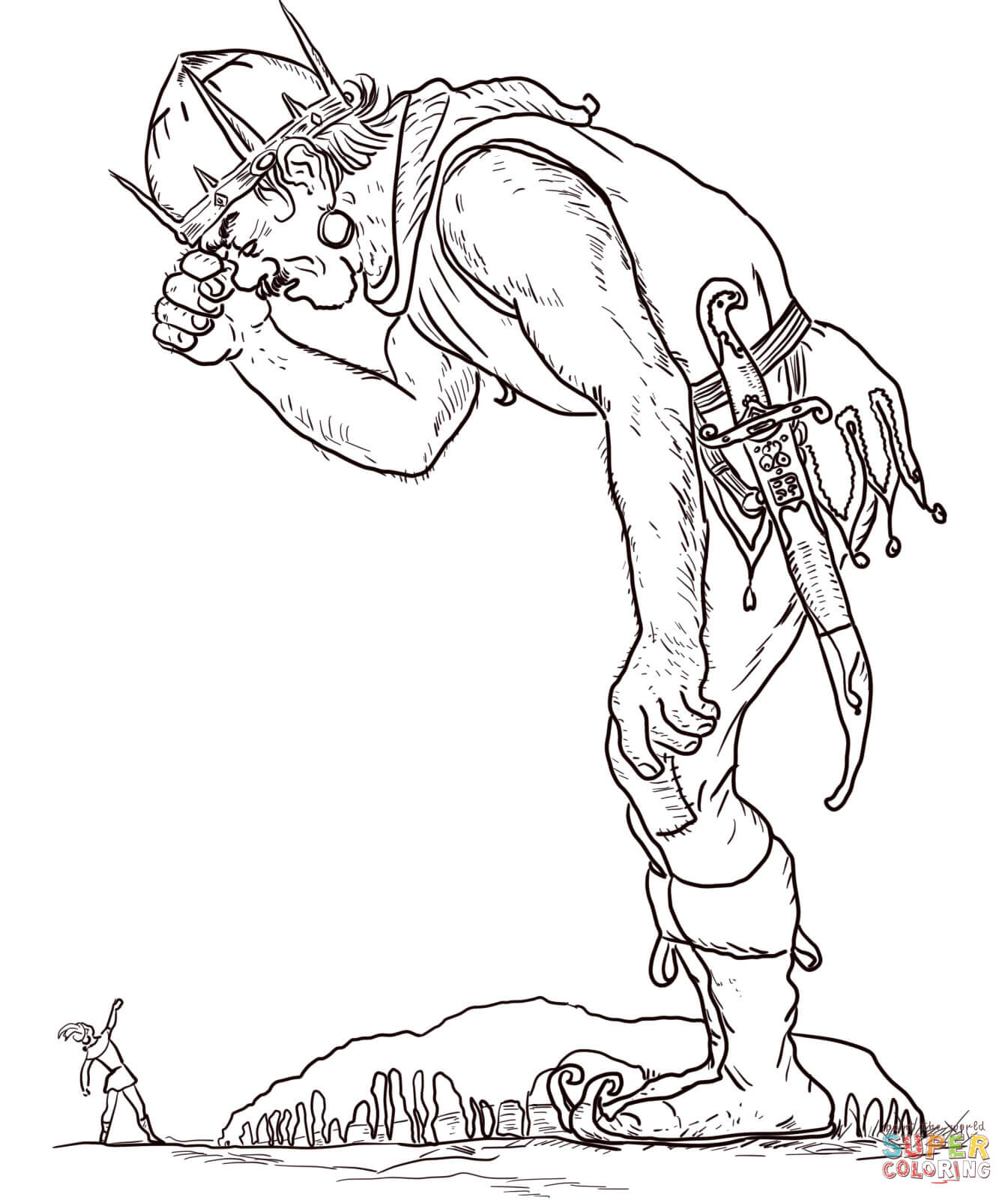 1345x1600 The Giant And Jack Coloring Page Free Printable Coloring Pages