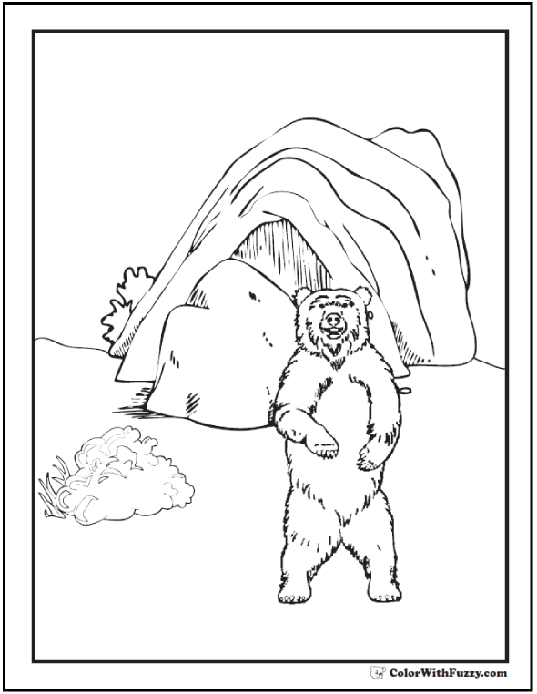 590x762 Coloring Pages Bear And Den