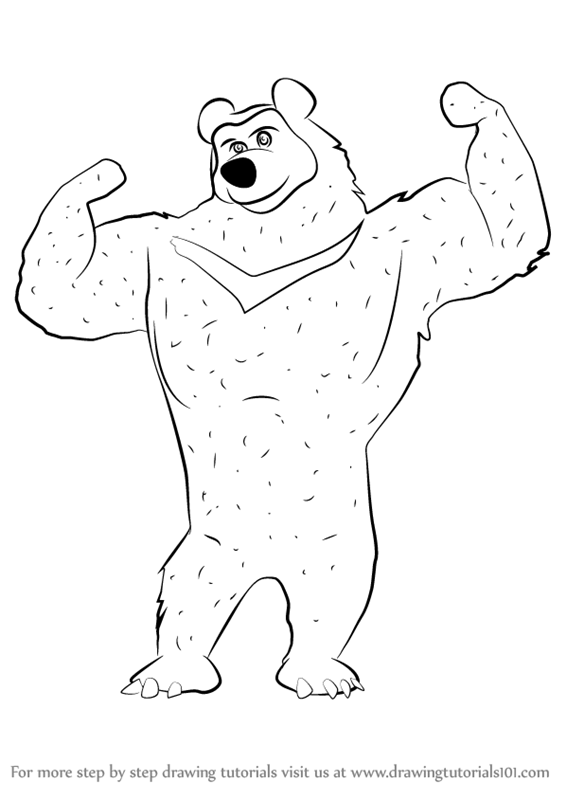 566x800 Learn How To Draw The Black Bear From Masha And The Bear (Masha