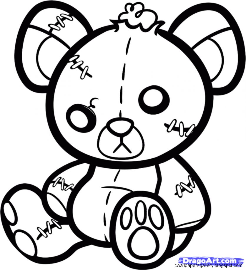 836x919 Cute Bear Drawing Wallpapers Gallery