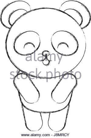 300x452 Cute Sketch Draw Panda Bear Face Stock Vector Art Amp Illustration