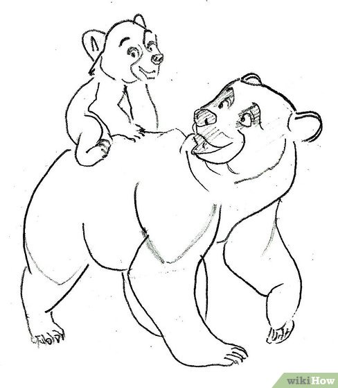 488x559 How To Draw Characters From Brother Bear 8 Steps (With Pictures)