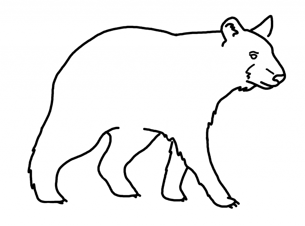 1024x758 Simple Bear Drawing Drawing Of A Bear Clipart Best