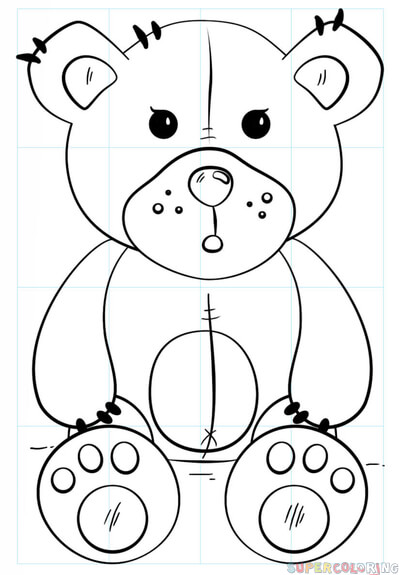 399x575 How To Draw A Teddy Bear Step By Step Drawing Tutorials