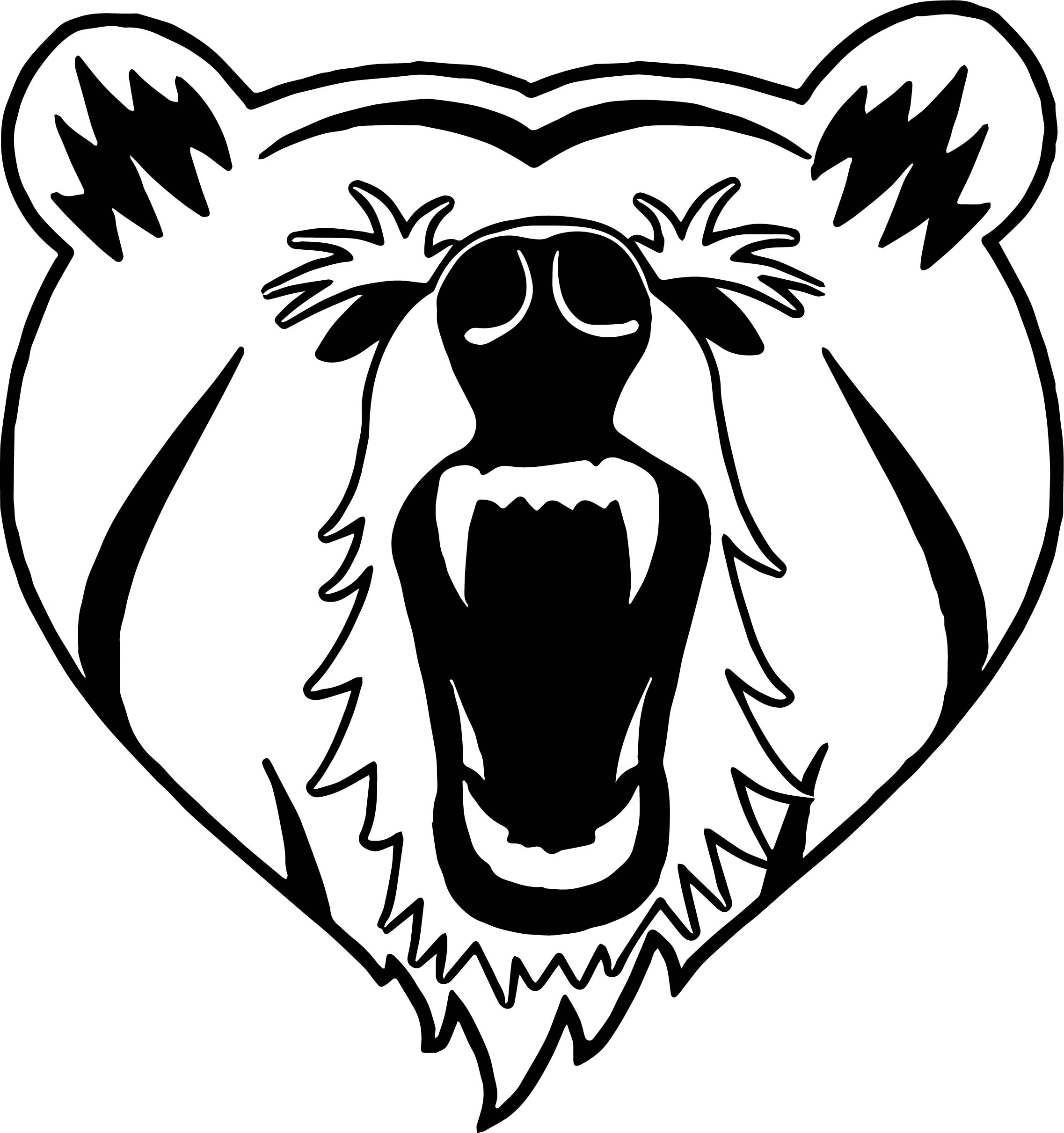 2274x2422 Heart Bear Face Yell Front View Coloring Page Wecoloringpage
