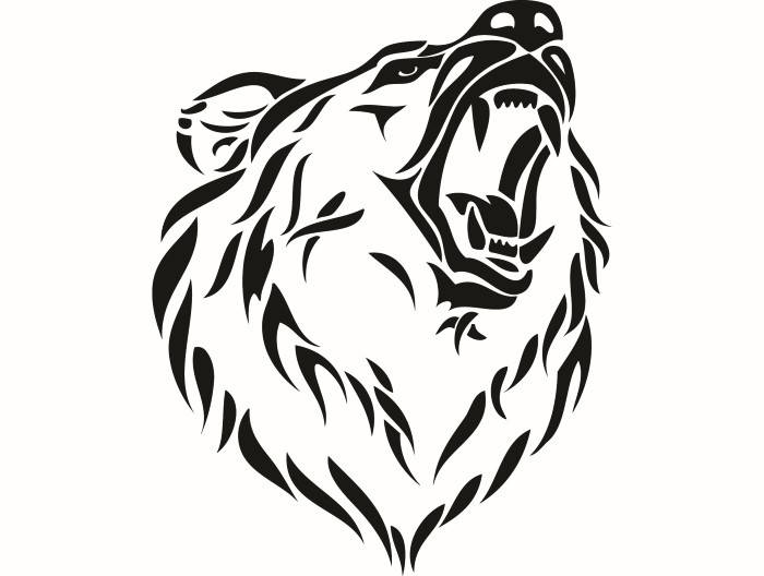 700x528 Grizzly Bear 7 Head Face Animal Growling Mascot Svg Eps