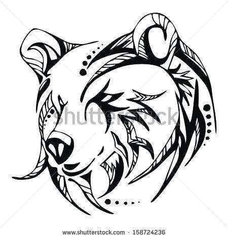 450x470 Bear Head Tattoo Vector By Focus No.5, Via Shutterstock Logos