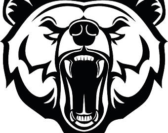 340x270 Grizzly Bear 1 Head Face Animal Growling Mascot Svg Eps