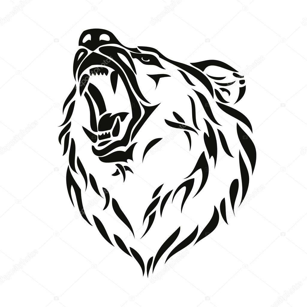 1024x1024 Grizzly Bear Head Stock Vector I.petrovic